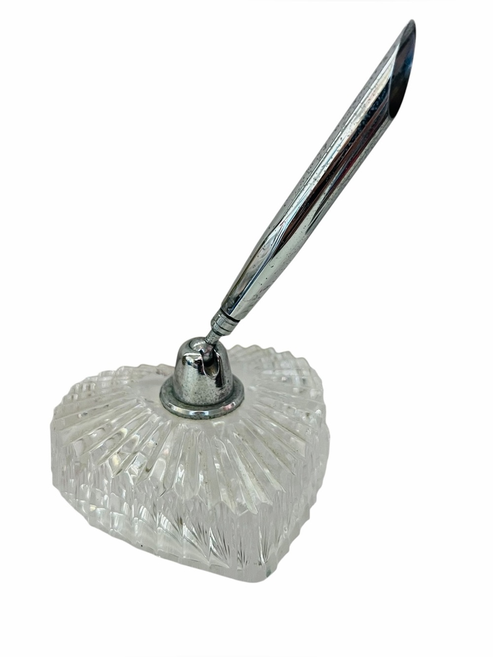 Waterford Crystal Heart Shape Pen Holder Paperweight